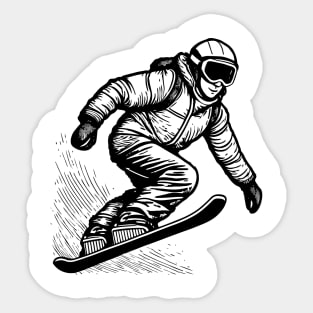 Hand Drawn Snowboarder Sticker